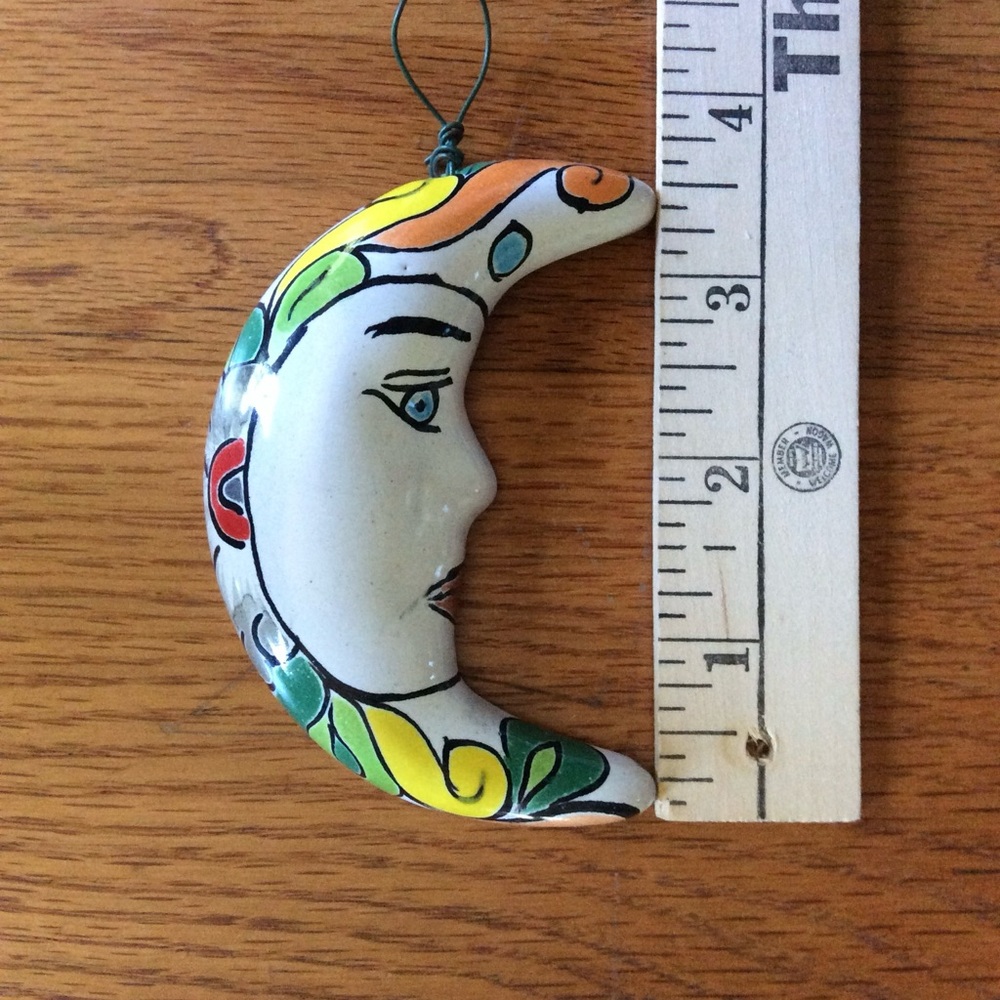 Talavera Mexican Moon: Pottery Hanging 🌙 - Picture 4 of 13